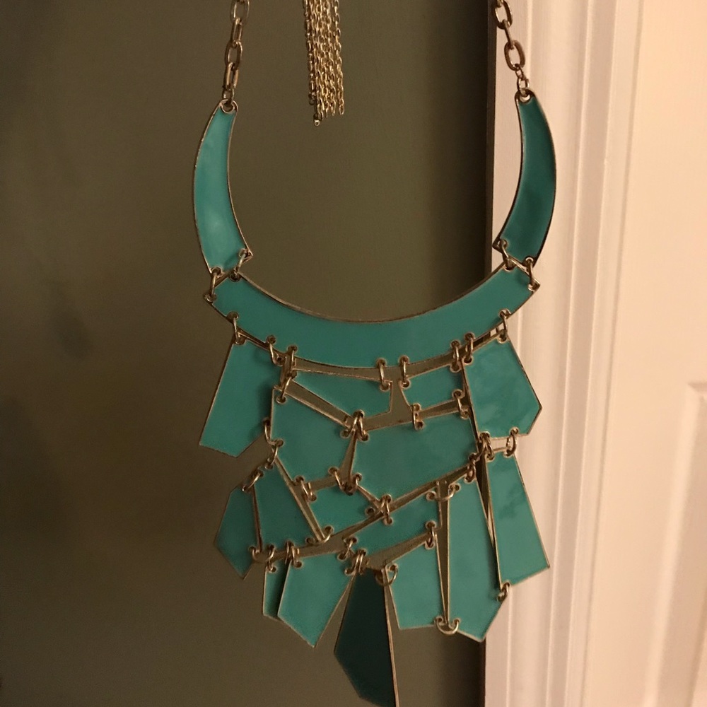 Green/ turquoise Statement Necklace (gold plated)